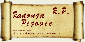 Radonja Pijović vizit kartica